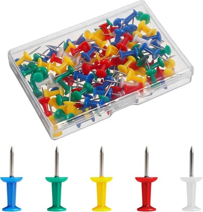 Gekleurde Punaises - Prikbord Spelden - Kantoor Hobby - Duurzaam ABS Materiaal - 100 Stuks - Veelkleurig