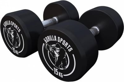 Gorilla Sports Dumbbell set 30 kg - Halterset - 2x15 kg - Dumbells - Gietijzer