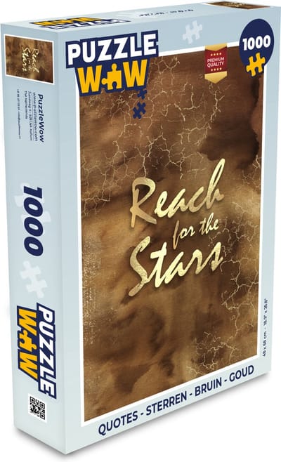 Puzzel Quotes - Sterren - Bruin - Goud - Legpuzzel - Puzzel 1000 stukjes volwassenen