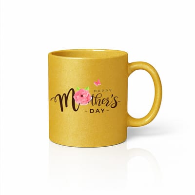 Gouden Fijne Moederdag Bloemen Mok 330 ml – Elegante Roos Koffiemok – Perfect Cadeau voor Mama