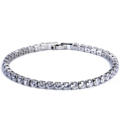 Nieuwe Klassieke 4MM Tennis Ketting Iced Out Armband Ketting Heren Mode Hip-Hop Sieraden Vrouwen 8/16/18/20/24/30inch Choker Cadeau 8inch Bracelet  20cm gray