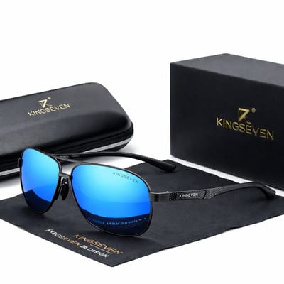 KingSeven Bluestar - Zonnebril Heren - Pilotenbril met UV400 en polarisatie filter - Z191