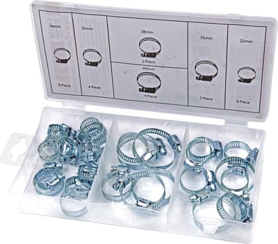 HBM 26-delig Slangklem Assortiment voor Gereedschapswand