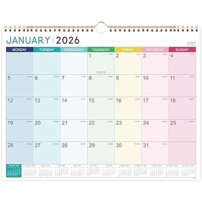 Wandkalender 2025-2026 - 18 Maanden Kalender van Juli 2025 tot December 2026 - 37 x 29 cm