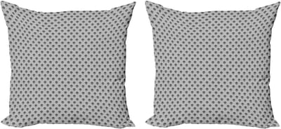 ABAKUHAUS Decoratieve kussenhoes met Fleur De Lis-motief, set van 2, modern accent, dubbelzijdige digitale print, 45x45 cm, grijs en donkergrijs