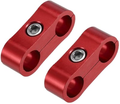 Dailygoods - 2 Stuks AN4 Slangklem Olieleiding Aluminiumlegering Rood - 11mm