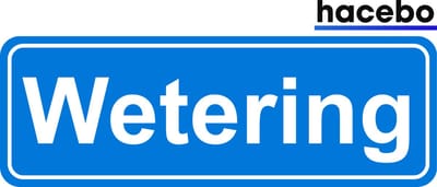 Hacebo - Plaatsnaam Sticker - 29x10 CM - Wetering sticker - Verkeersborden sticker - grappige cadeaus - Wetering