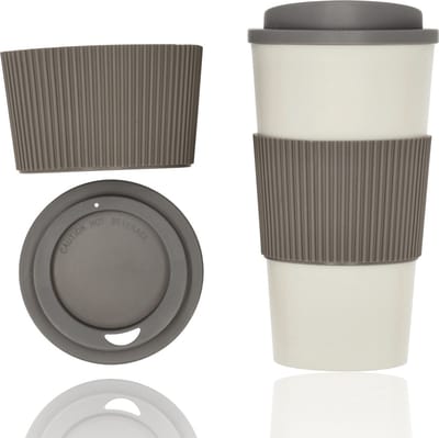 Koffiebeker To Go 500 ML - Drinkbeker met deksel - Herbruikbaar - Coffee To Go Beker - Travel Mugs - Thermosbeker - Theebeker - IJskoffie beker - Milkshake beker - Reisbeker - GRIJS