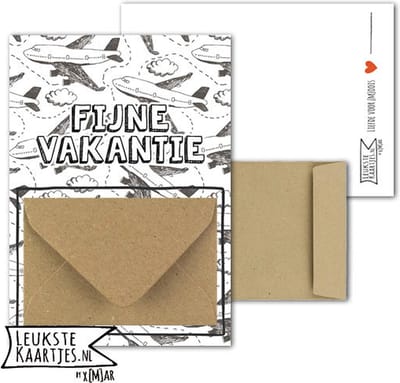 Geldkaart met mini Envelopje -> Vakantie tijd - No: 03 (Vliegtuigen) - LeuksteKaartjes.nl by xMar