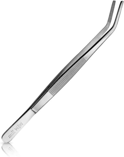 Universeel Pincet - Huishoudelijk Gereedschap - Precisie Werk - Gebogen Ronde Punt - 20 cm - Zilverkleurig