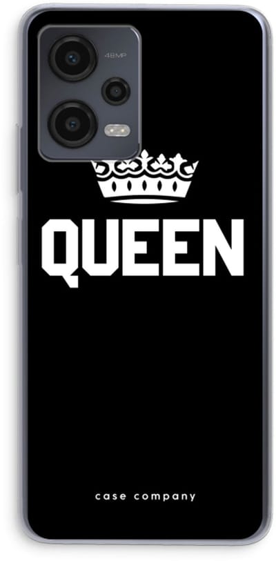 Case Company® - Hoesje geschikt voor Xiaomi Redmi Note 12 hoesje - Queen zwart - Soft Cover Telefoonhoesje - Bescherming aan alle Kanten en Schermrand