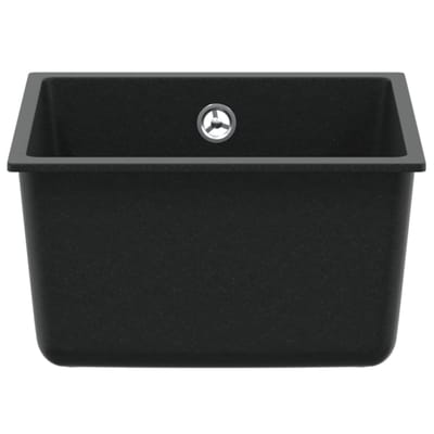 vidaXL - Enkele - keukenspoelbak - Graniet - 37 - x - 46 - x - 20 - cm - Grafiet