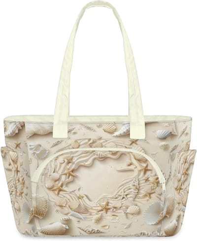 Gewatteerde Draagtas - Dames Handtas - Dagelijks Gebruik - Veelzijdig Ontwerp - 48 x 15 x 29 cm - Zeester Patroon