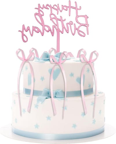 Dailygoods- Taartdecoratie 7-delige set - Taarttopper "Happy Birthday" - Vintage decoratie - Duurzaam polyester - Multifunctioneel - Elegant design - Feestdecoratie