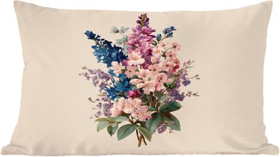 Sierkussens - Kussentjes Woonkamer - 60x40 cm - Boeket - Beige - Harmonieus - Subtiel
