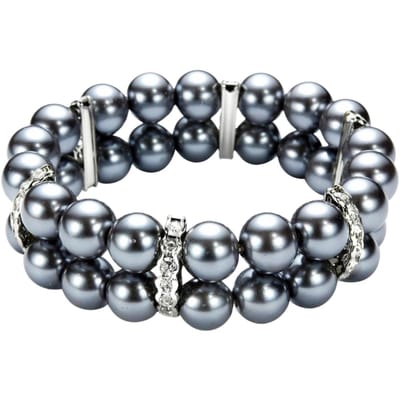Behave - Antraciet parel armband dames - Brede rekarmband 2 cm - Elegant modern sieraad - Cadeau voor haar
