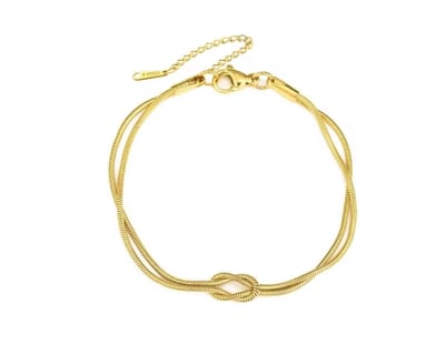 LiLaLove Armband Dames- Knoop Armband- Dames Armband Oneindig- Forever Connected- Goudkleurig