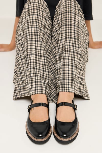 Yours Zwarte Mary Janes Van Imitatieleer In Brede Epasvormsize 37EEE