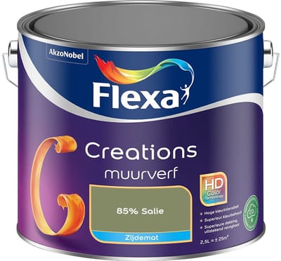 Flexa - Creations Muurverf Zijdemat - 85% Salie - Mengverf - 2,5 L