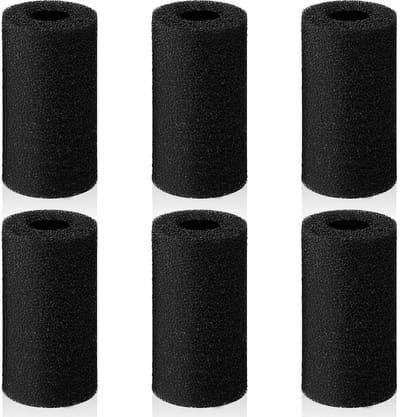 Dailygoods- Aquariumfilterspons 6 Stuks - Zwarte Voorfilterspons - Vervangende Schuimhoezen - Filteraccessoires - Effectieve Vuilopname - Afmetingen 8 x 4 cm - Filter Spons