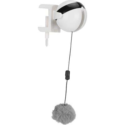 Jouet Automatique Ascenseur pour Chat Balle Rotative Haut et Bas Puzzle Interactif Animal de Compagnie Suspendu Teaser pour Jouer white