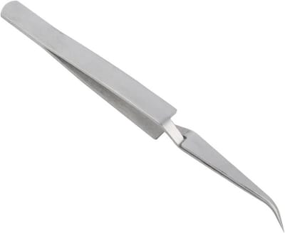Precisie Pincet - Haarpincet Kruisvergrendeling - Elektronica Reparatie - Omgekeerde Klemwerking - 1 Gram - Zilver