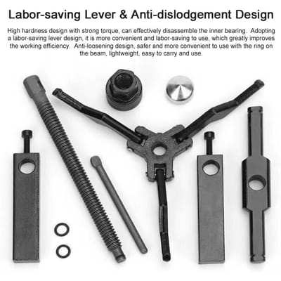 Extracteur de roulement pour intérieur et extérieur de voiture Extracteur d'engrenage robuste Extracteur à 3 mors Kit d'outils de réparation automobile Économie de main-d'œuvre noir