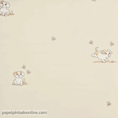 Four Friends - Behang Kinderkamer - Babykamer - Behangpapier - Kinderbehang - Hondjes - 0,53 x 10,05M.