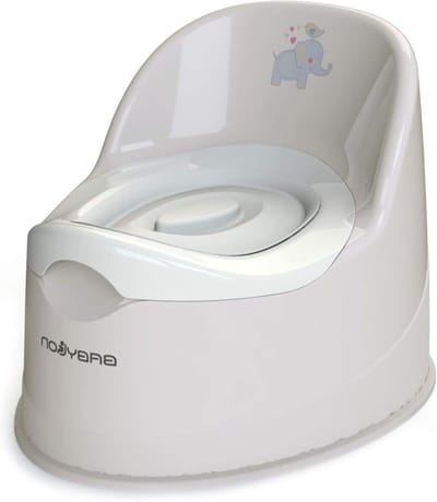 Kinderpotje met deksel - Baby toilet - Zindelijkheidstraining - Hoge rugleuning - 40.5 x 30.5 x 46.5 cm - Grijs