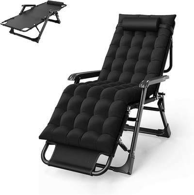 Opvouwbaar Campingbed - Visbed Ligbed - Outdoor Ontspanning - Zware Constructie - 204 kg draagvermogen - Zwart