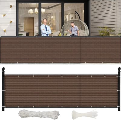 HDPE Balkon Afscherming 130 x 900 cm Windscherm en Privacydoek voor Tuin en Terras