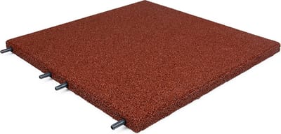 Rubberen tegel - Terrastegels rubber - Rood - Per 1 m² - 4 stuks - 50x50cm - Pen/Gat - Dikte 3cm