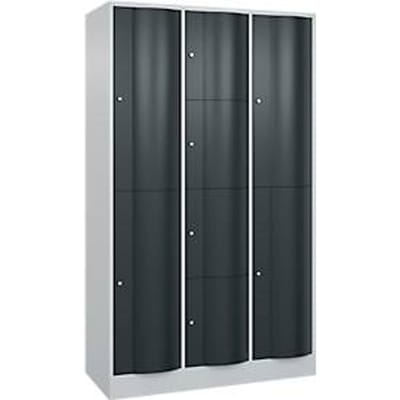 C+P combikast Resisto, 3 vakken, 8 vakken, B 1148 x D 540 x H 1950 mm, lichtgrijs/antracietgrijs
