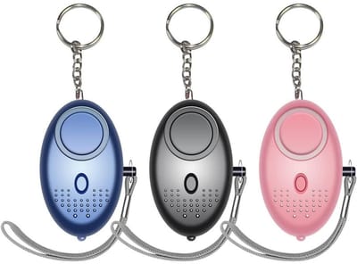 Nood persoonlijk alarm - 3-pack 140DB sirene met LED-licht voor mannen, vrouwen, kinderen en ouderen elektronisch zelfverdedigingsalarm