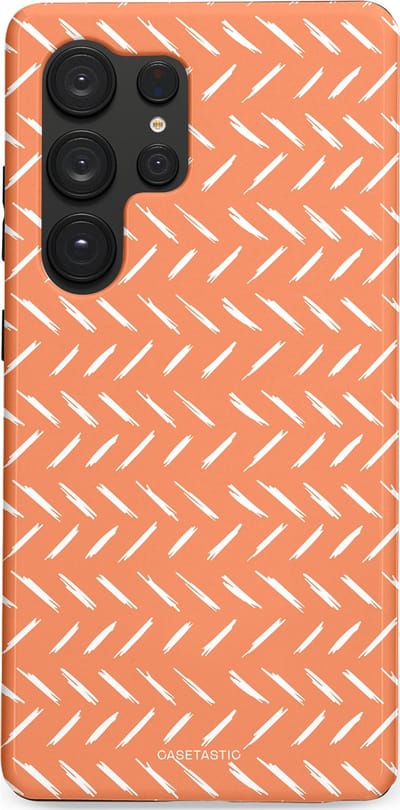 Casetastic hoesje geschikt voor Samsung Galaxy S25 Ultra - Dubbellaagse bescherming - Oranje Witte Nederland Cross Patroon - Fashion Case - Terracotta Zand
