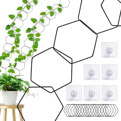Trellis voor klimplanten met 18 stuks en 6 haken, ideaal voor binnen en buiten, plantaccessoires voor een groene tuin