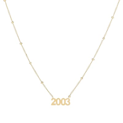 Go Dutch Label Collier schakel en gekleurde stenen Gold N2738-2