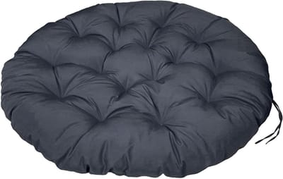 Rond stoelkussen 80-180 cm dik waterdicht buiten/binnen kussen voor tuinmeubelen groot zitkussen in donkergrijs 150x150cm