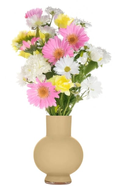 Hakbijl Glass Bloemenvaas Deborah - Beige - glas - D20 x H 26 cm