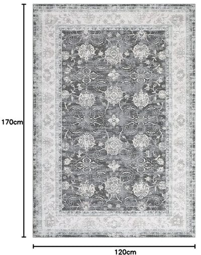 Innovastore Vloerkleed - Woonkamertapijt - Vloerkleed - Kleed - Tapijt - Antislip laag - Retro - Vintage - Grijs/Wit - 170x120 cm