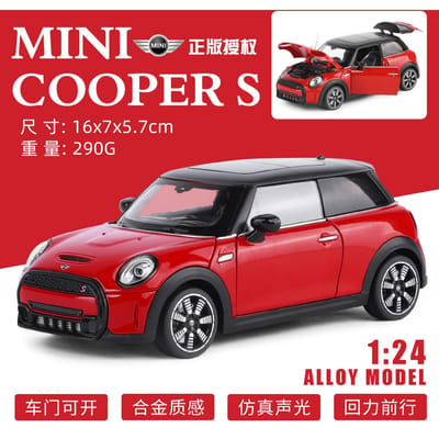 1:24 Bmw Mini Cooper S F56 Luxe Compacte Sport Hatchback Legering Metaal Diecast Modelauto Huisdecoratie Desktop Display Speelgoed black