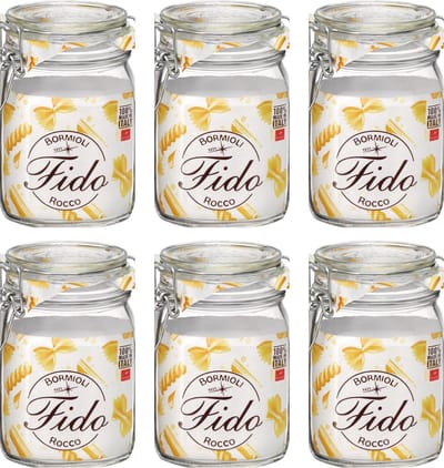 Bormioli Rocco Weckpotten Fido 11 x 11 cm / 1 liter - 6 stuks