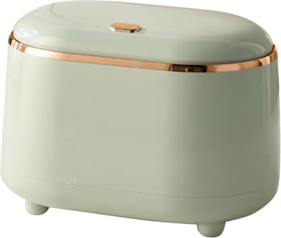 Prullenbak met Deksel - Afvalbakje Tafel - Bureau Opruimen - Automatisch Vouwdeksel - 19 cm - Lichtgroen