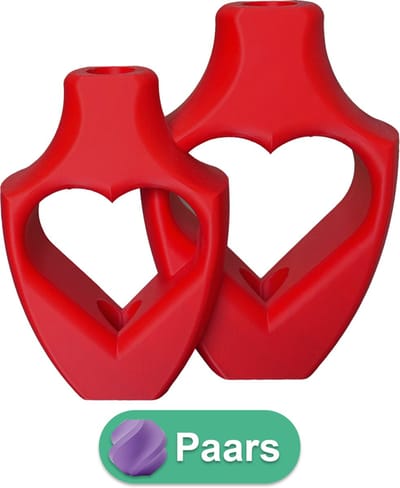 Alira Duo moderne vaas set – Decoratieve vaas - Paars - 3d geprinte vazen – geschikt voor droogbloemen - 20CM