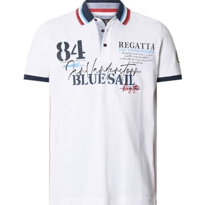 Jan Vanderstorm herren Poloshirt - 64/66 - wit - Plus Size