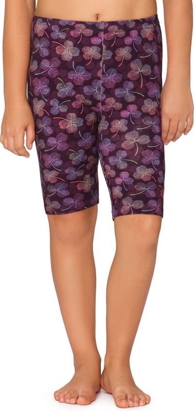 Merry Style Meisjes Leggings - Sport - Vrijetijdsbroek - Korte - Katoen - Paars/klaver - 110 - MS-MS10-406-LE