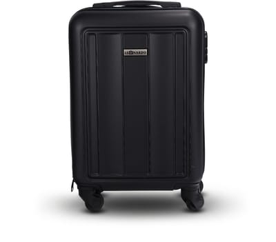 Handbagage Koffer 52x35,5x20 - 30 Liter - Reiskoffer met Cijferslot en Wielen - Lichtgewicht - Sterk ABS Materiaal - Trolley op Wieltjes - Reizen - Travel - 18 Inch - Zwart - Leonardo