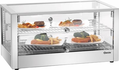 Bartscher Warmhoudvitrine - 6200 2 EK - 80L - 1kW - Sluitklep Beide Zijdes - 700x430x365mm