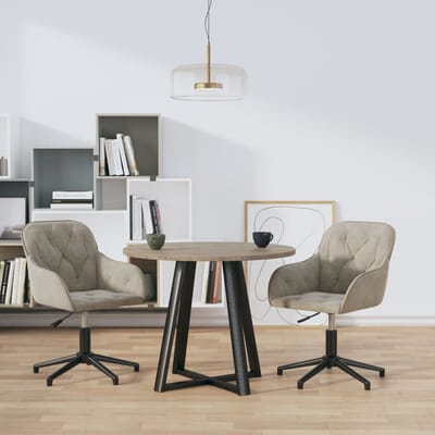vidaXL - Eetkamerstoelen - draaibaar - 2 - st - fluweel - lichtgrijs