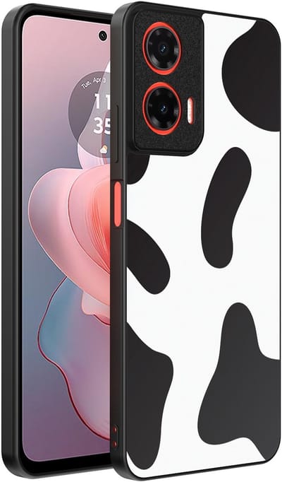 Smartphonica Telefoonhoesje Geschikt voor Motorola Moto G Power 2024 met Koeienvlekken Opdruk - TPU Backcover Case With Cow Patches Design geschikt voor Motorola Moto G Power 2024